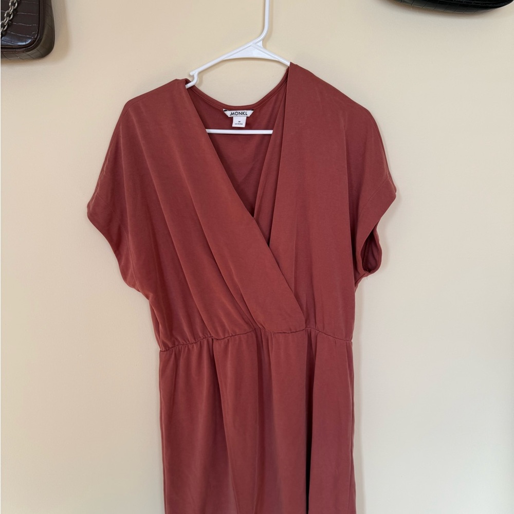 Rust Orange Wrap Dress